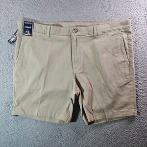 NWT Roundtree‎ & Yorke Shorts Men 42 x 7" Stretch Straight Flat Light Khaki